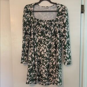 Floral Green and White Women's Dress